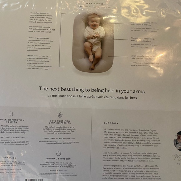 Snuggle Me Organic Infant Lounger with Cover - Picture 7 of 7